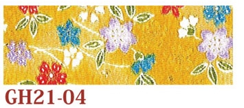 日本紐釦貿易 ちりめんカット 金彩 約23×33cm 花柄 黄色 GH21-04 （ご注文単位1枚）【直送品】