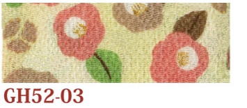 日本紐釦貿易 ちりめんカット 金彩 約23×33cm 椿柄 素色 GH52-03 （ご注文単位1枚）【直送品】