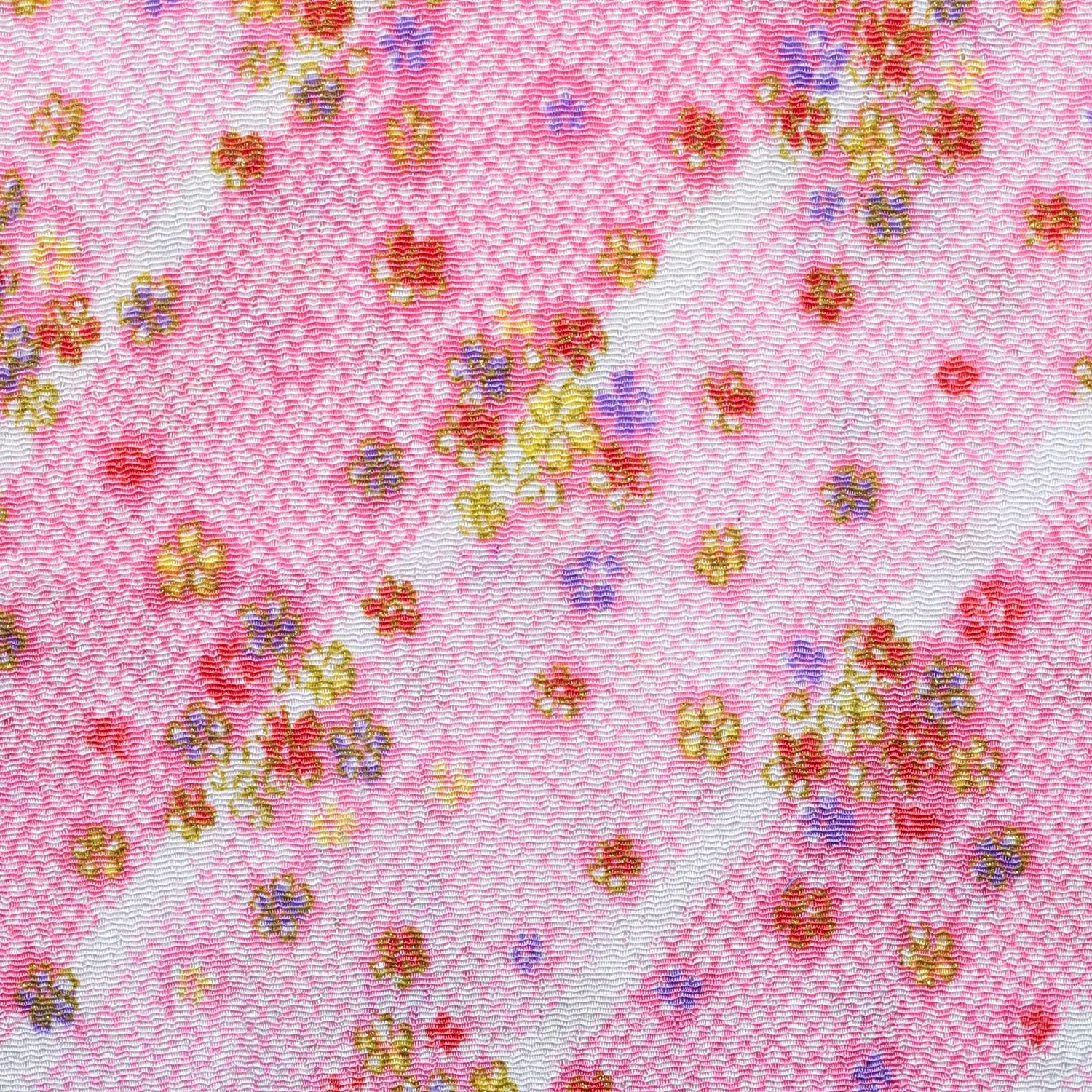 日本紐釦貿易 ちりめんカット 金彩 約23×33cm 花柄 赤 GMK32-01 （ご注文単位1枚）【直送品】