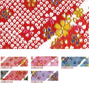 日本紐釦貿易 ちりめんカット 金彩 約23×33cm 花柄 桃色 GMK32-02 （ご注文単位1枚）【直送品】