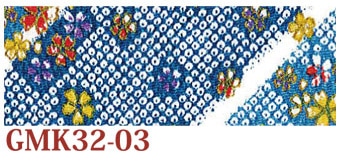 日本紐釦貿易 ちりめんカット 金彩 約23×33cm 花柄 青 GMK32-03 （ご注文単位1枚）【直送品】