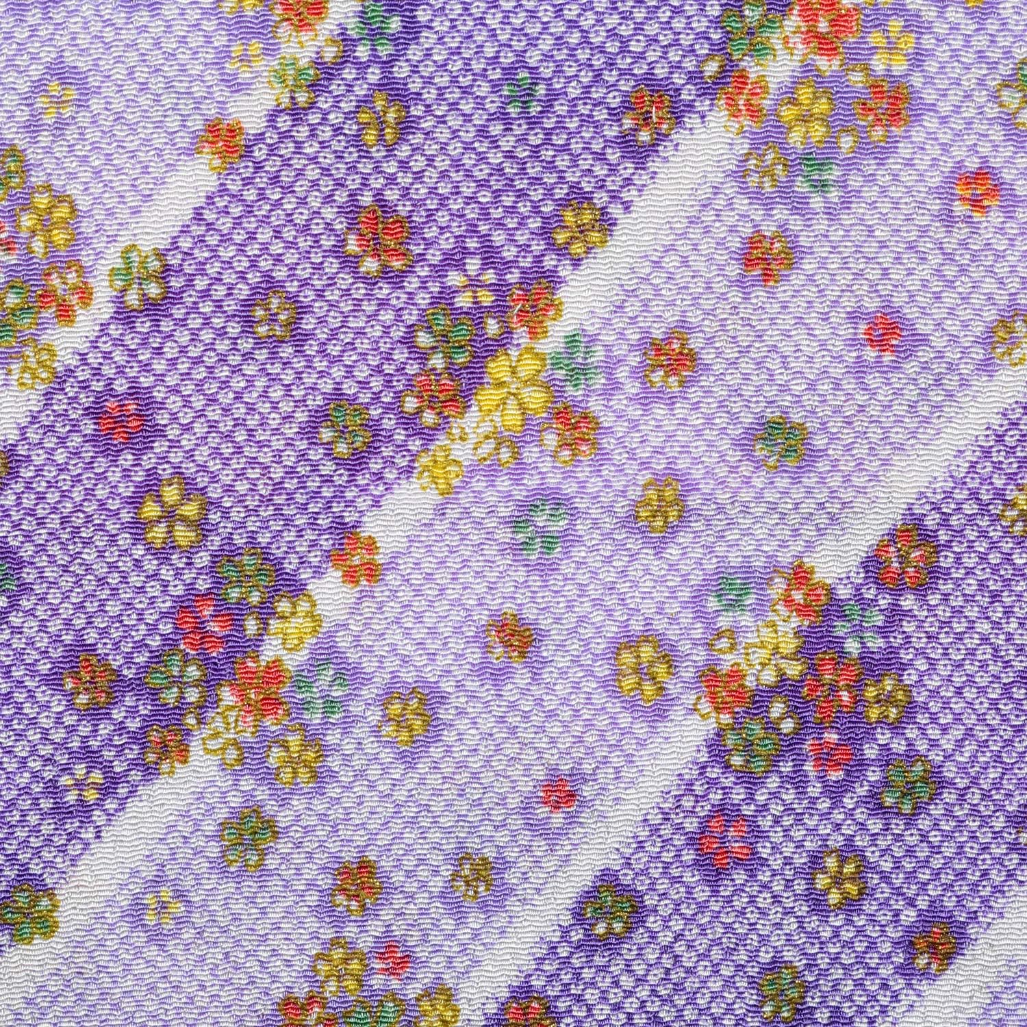 日本紐釦貿易 ちりめんカット 金彩 約23×33cm 花柄 紫 GMK32-05 （ご注文単位1枚）【直送品】