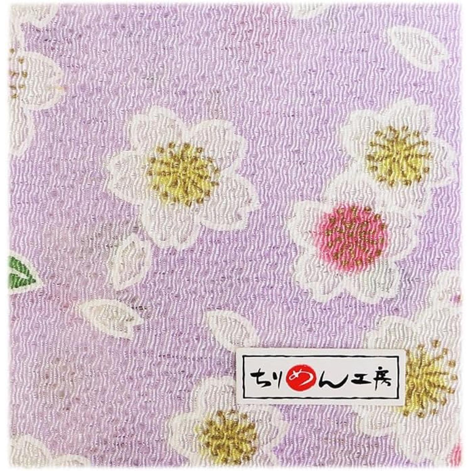 日本紐釦貿易 ちりめんカット 金彩 約23×33cm 桜柄 薄紫 GH24-05 (ご注文単位1枚)【直送品】