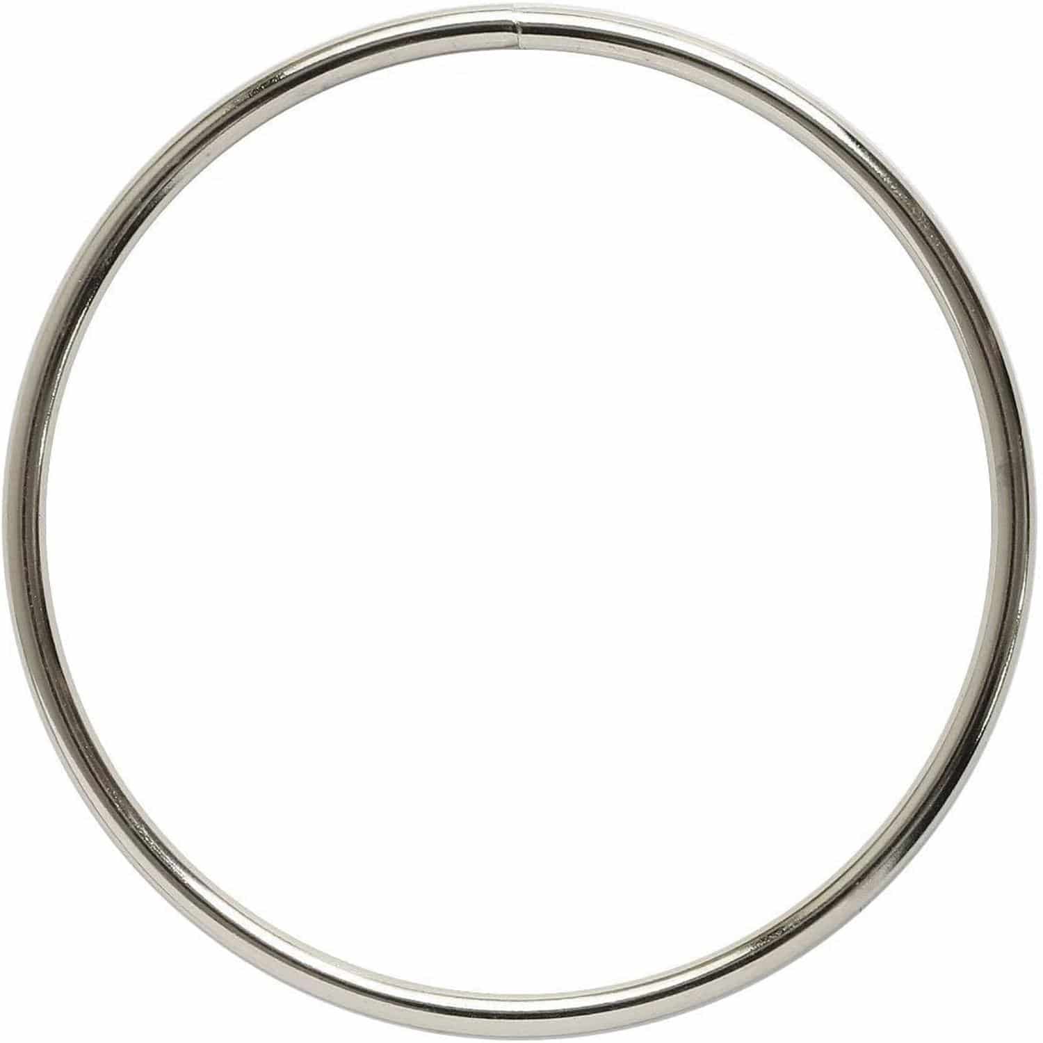 日本紐釦貿易 O型 金属持ち手 リングハンドル シルバー 内径10cm 2本1組 SGM-RING100-S （ご注文単位1組）【直送品】