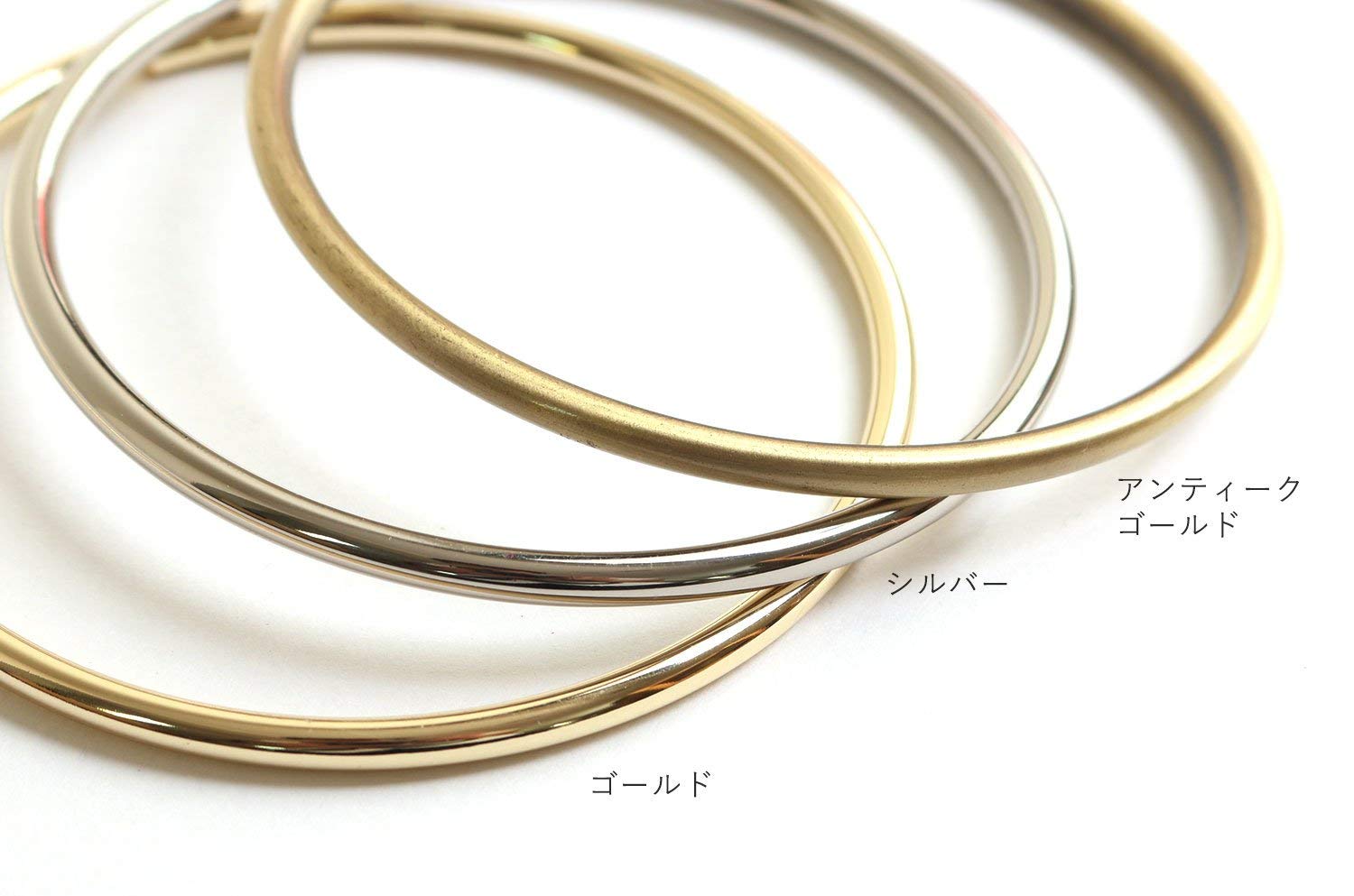 日本紐釦貿易 O型 金属持ち手 リングハンドル アンティークゴールド 内径10cm 2本1組 SGM-RING100-AG (ご注文単位1組)【直送品】