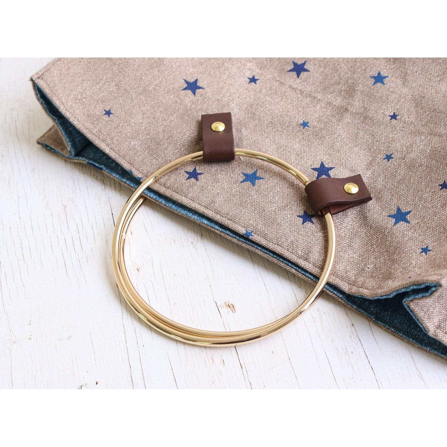 日本紐釦貿易 O型 金属持ち手 リングハンドル アンティークゴールド 内径φ12.5cm 2本1組 SGM-RING125-AG (ご注文単位1組)【直送品】