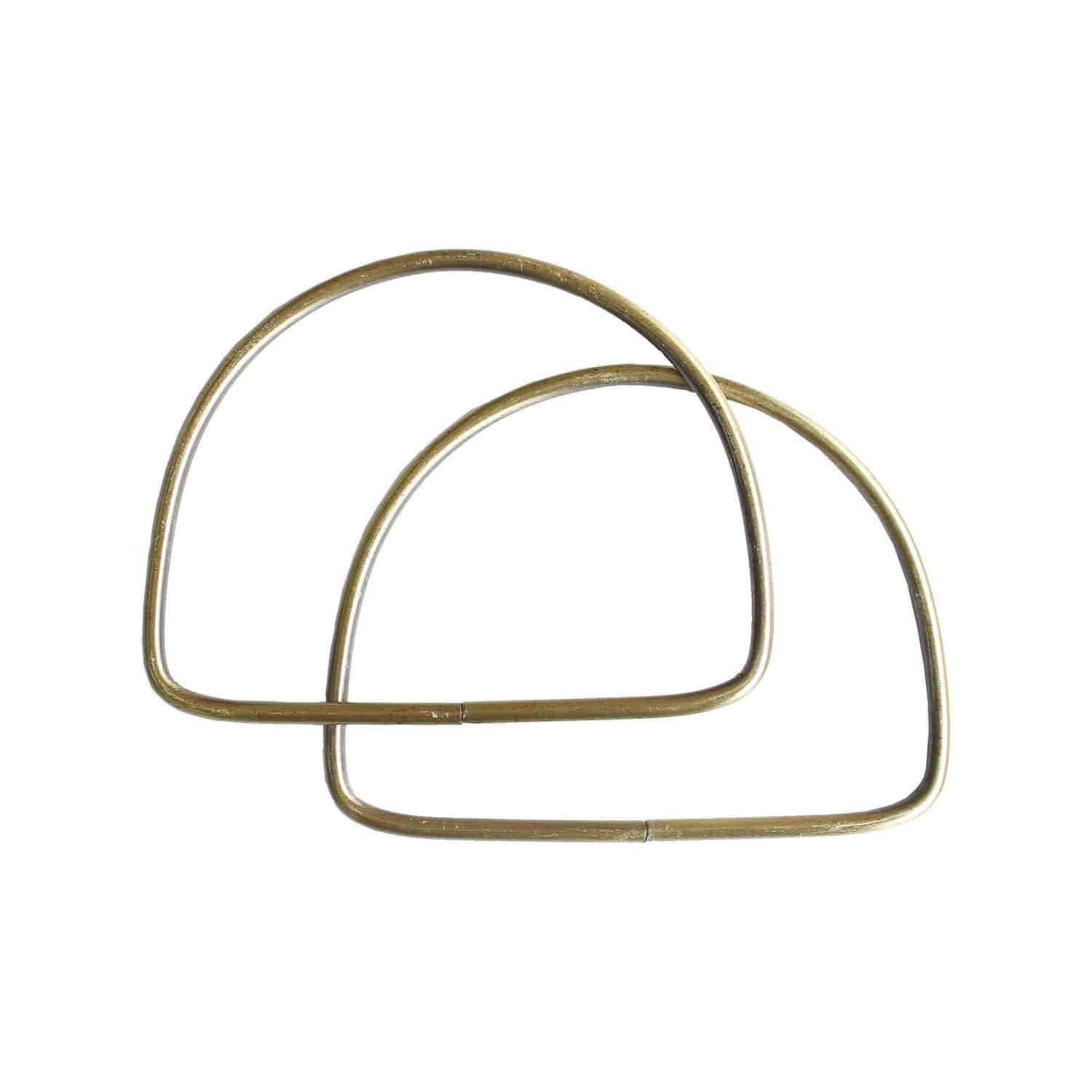 日本紐釦貿易 金属D型ハンドル 100mm アンティークゴールド SGM-DH100-AG （ご注文単位1組）【直送品】