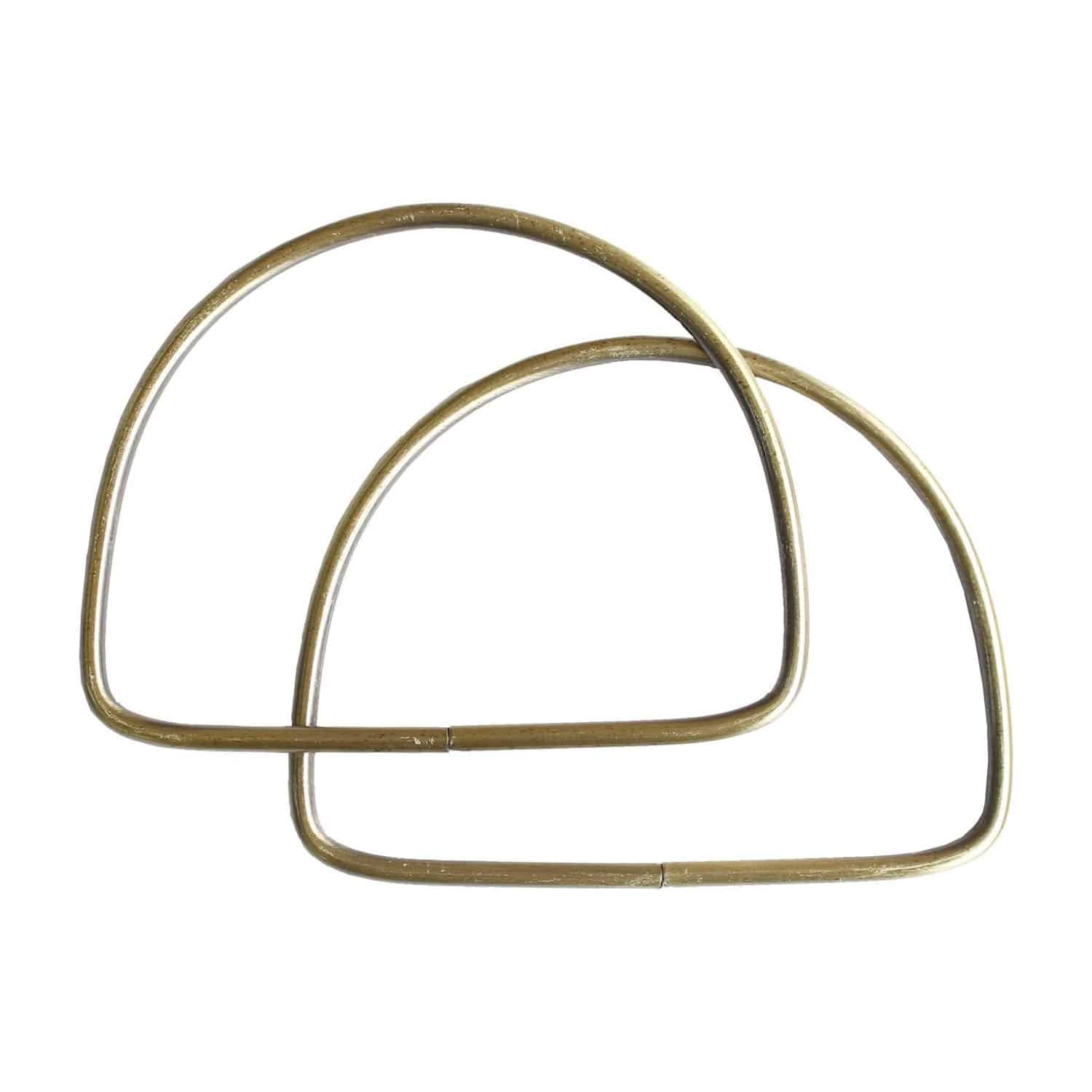 日本紐釦貿易 金属D型ハンドル 125mm アンティークゴールド SGM-DH125-AG （ご注文単位1組）【直送品】