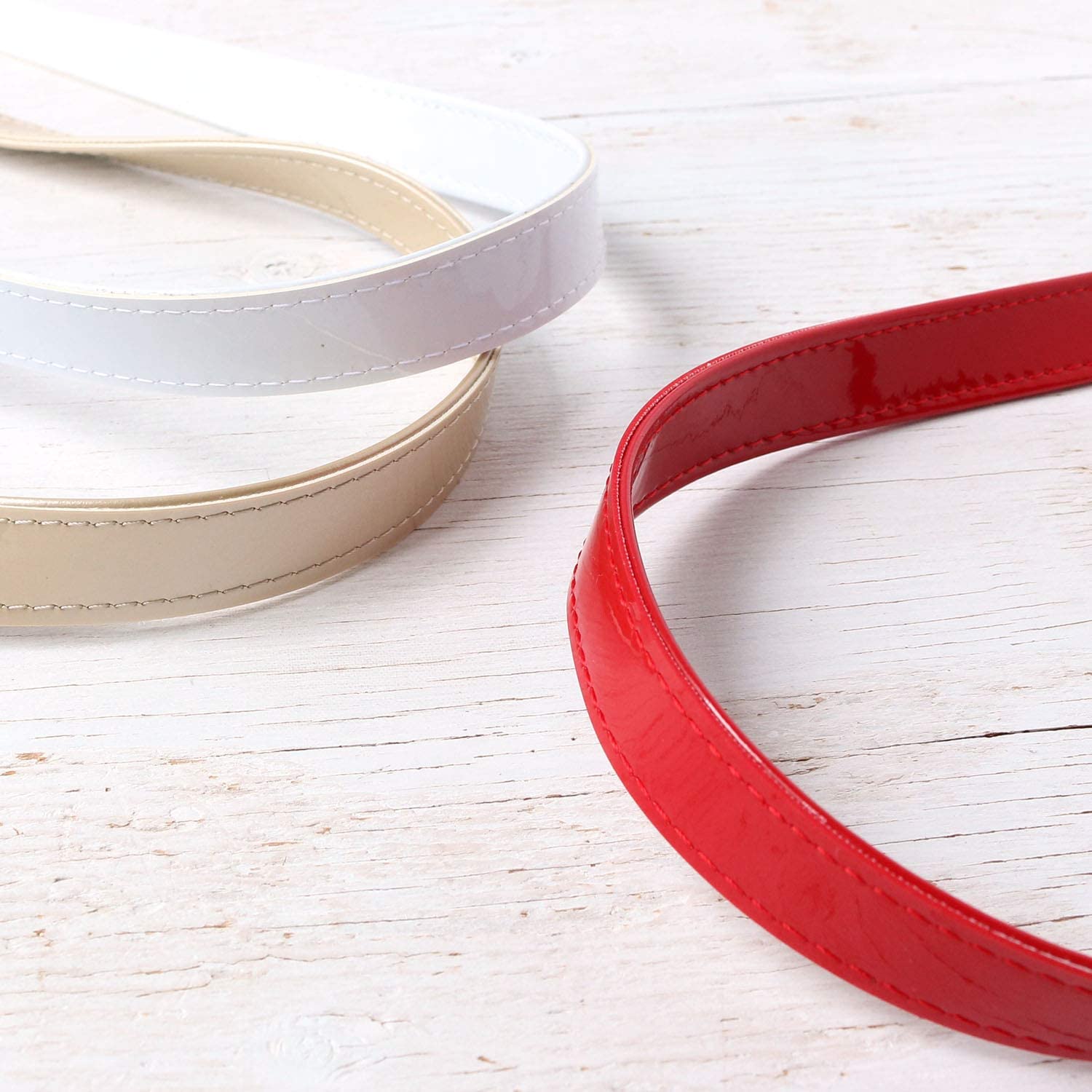 日本紐釦貿易 PVCハンドル 全長58cm×幅17mm メタリックピンク LGH30-MP (ご注文単位1組)【直送品】