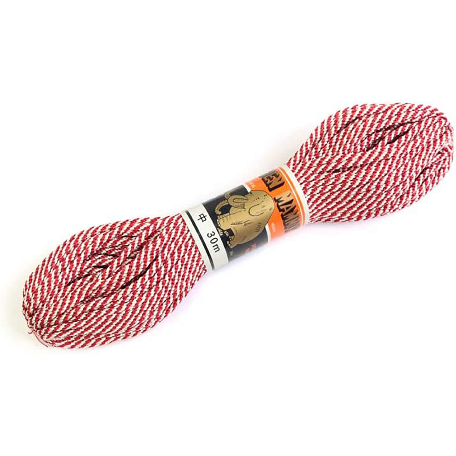 日本紐釦貿易 江戸打ち紐 中 30m巻き 赤×白 EDC-30-30M (ご注文単位1巻)【直送品】