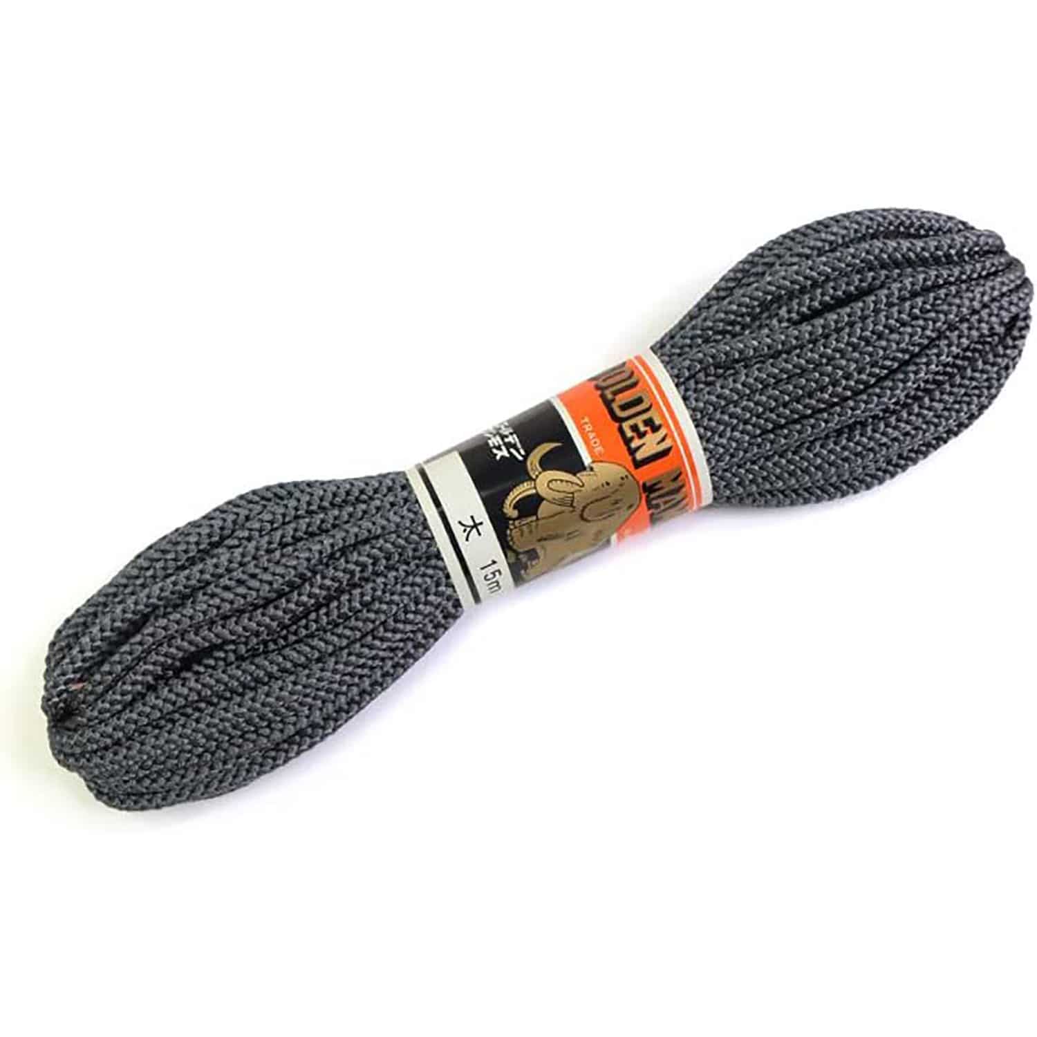 日本紐釦貿易 江戸打ち紐 太 15m巻き 濃グレー EDF-4-15M (ご注文単位1巻)【直送品】