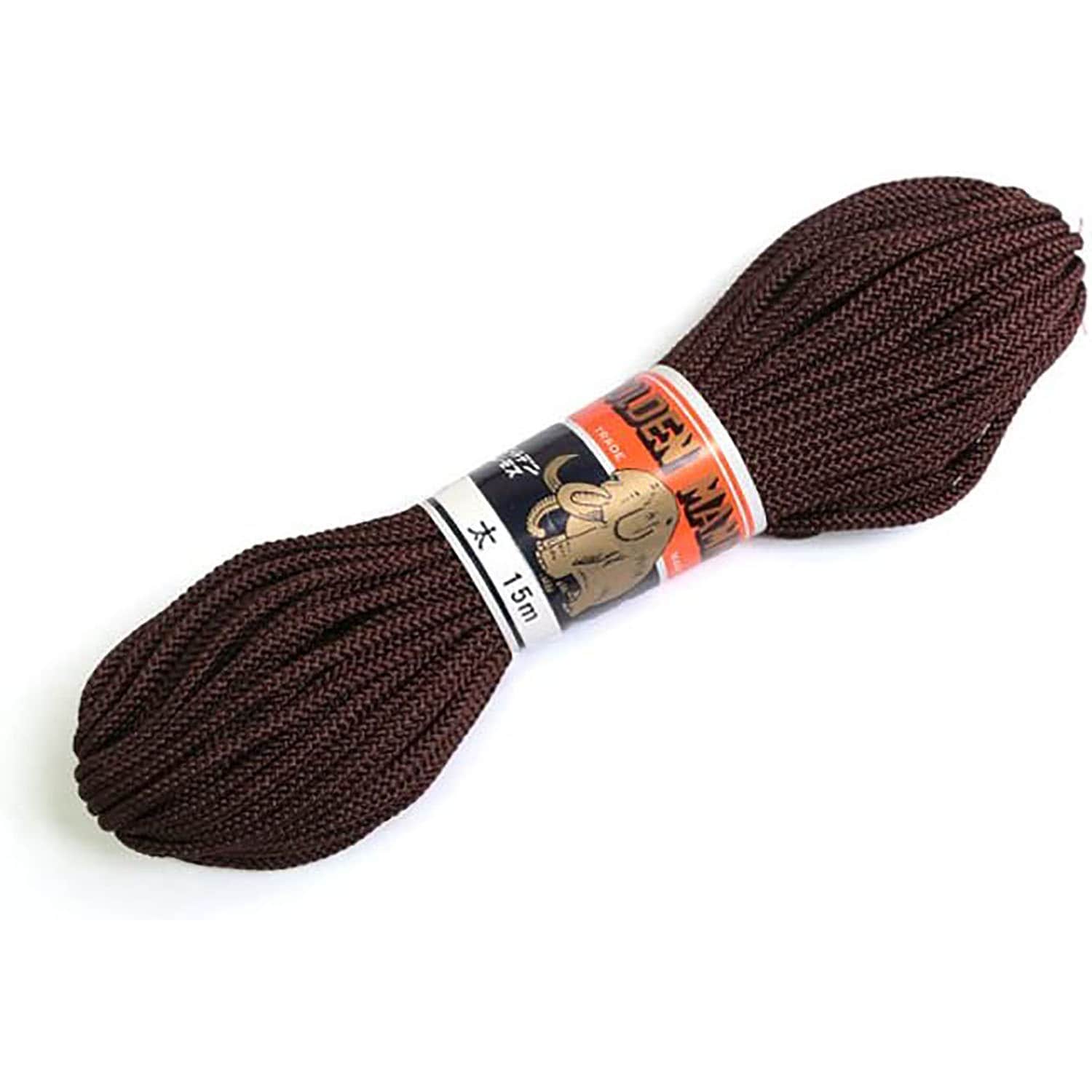 日本紐釦貿易 江戸打ち紐 太 15m巻き 茶 EDF-9-15M (ご注文単位1巻)【直送品】