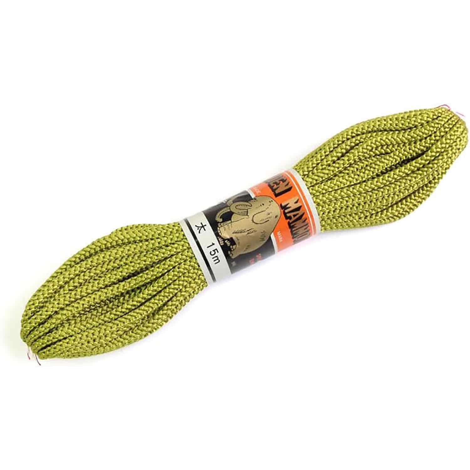日本紐釦貿易 江戸打ち紐 太 15m巻き 黄緑 EDF-11-15M (ご注文単位1巻)【直送品】