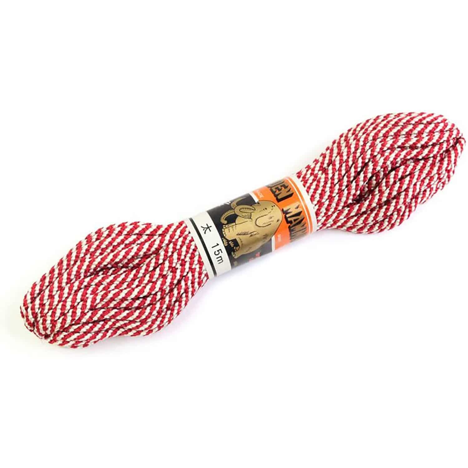 日本紐釦貿易 江戸打ち紐 太 15m巻き 赤×白 EDF-30-15M (ご注文単位1巻)【直送品】