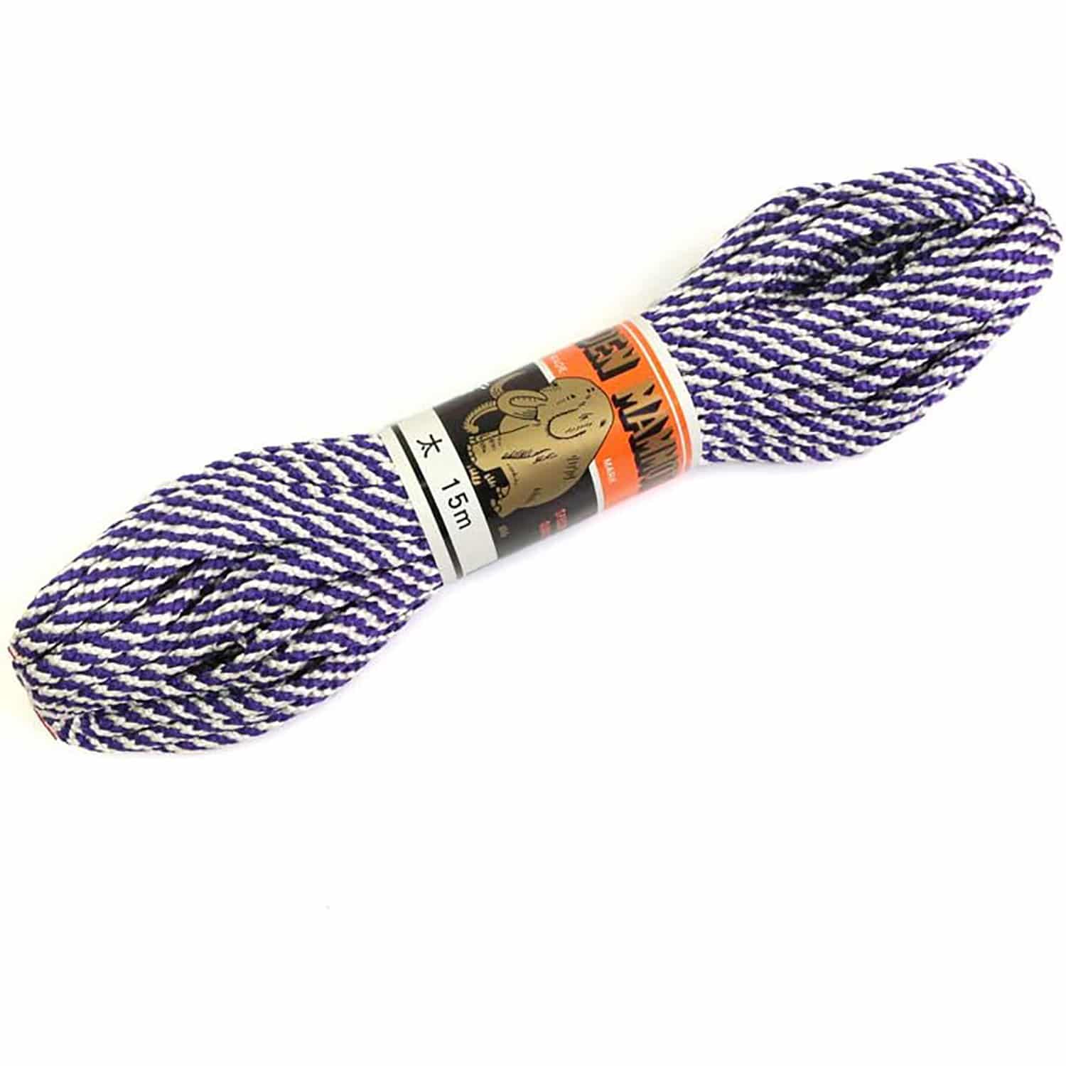 日本紐釦貿易 江戸打ち紐 太 15m巻き 紫×白 EDF-31-15M (ご注文単位1巻)【直送品】