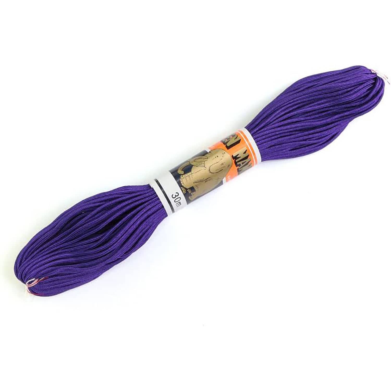 日本紐釦貿易 人八紐(じんぱちひも) 細 30m巻き 紫 SG8-23-30M (ご注文単位1巻)【直送品】