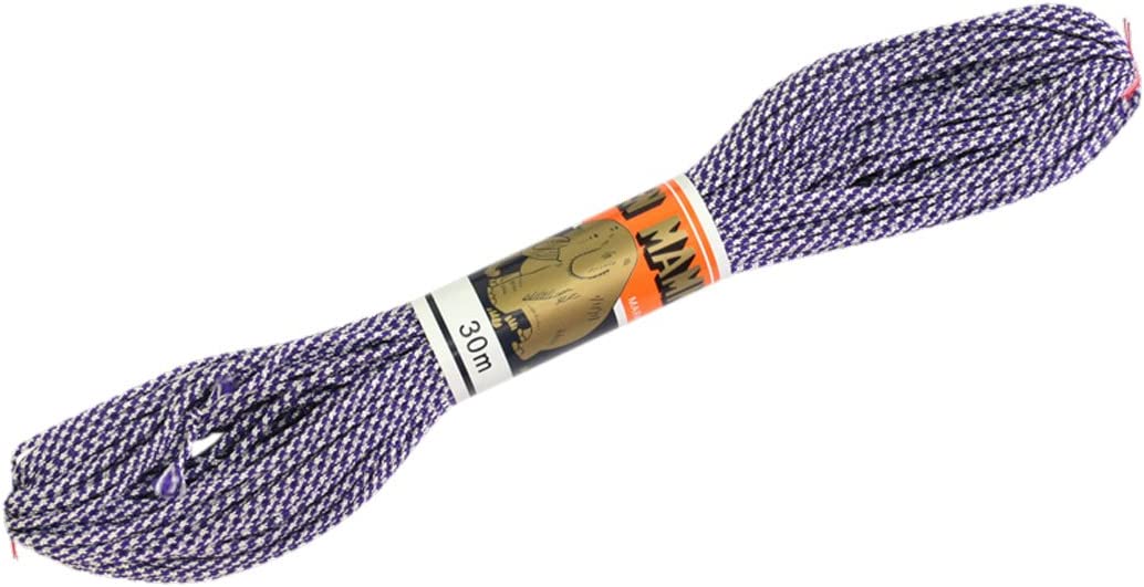 日本紐釦貿易 人八紐(じんぱちひも) 細 30m巻き 紫×白 SG8-31-30M (ご注文単位1巻)【直送品】