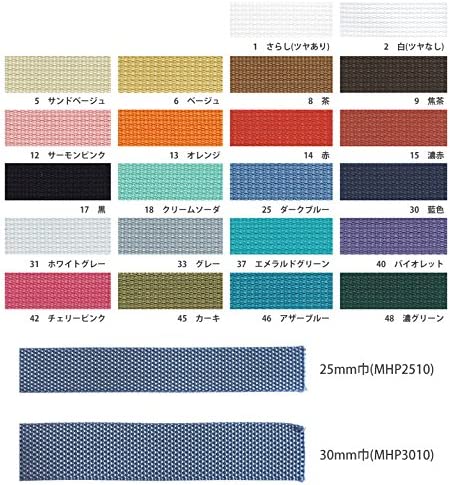 日本紐釦貿易 カラフルポリテープ 30mm幅×10m巻 ダークブルー MHP3010-25 (ご注文単位1巻)【直送品】