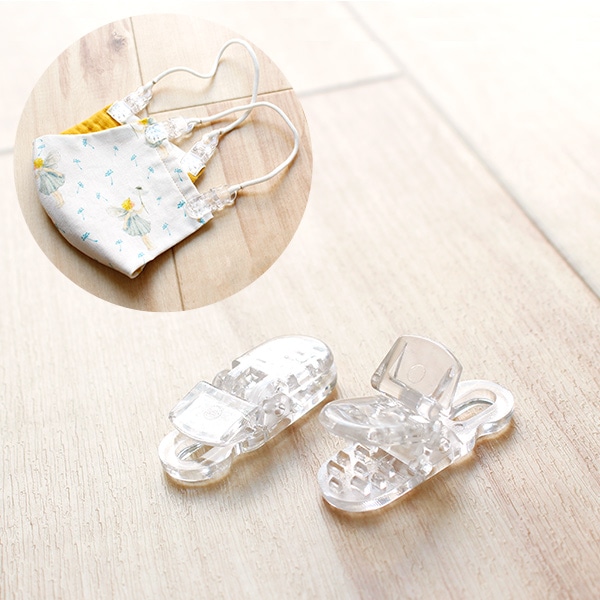 日本紐釦貿易 マスク用クリップ 16個 クリア KMC-16 (ご注文単位1束)【直送品】