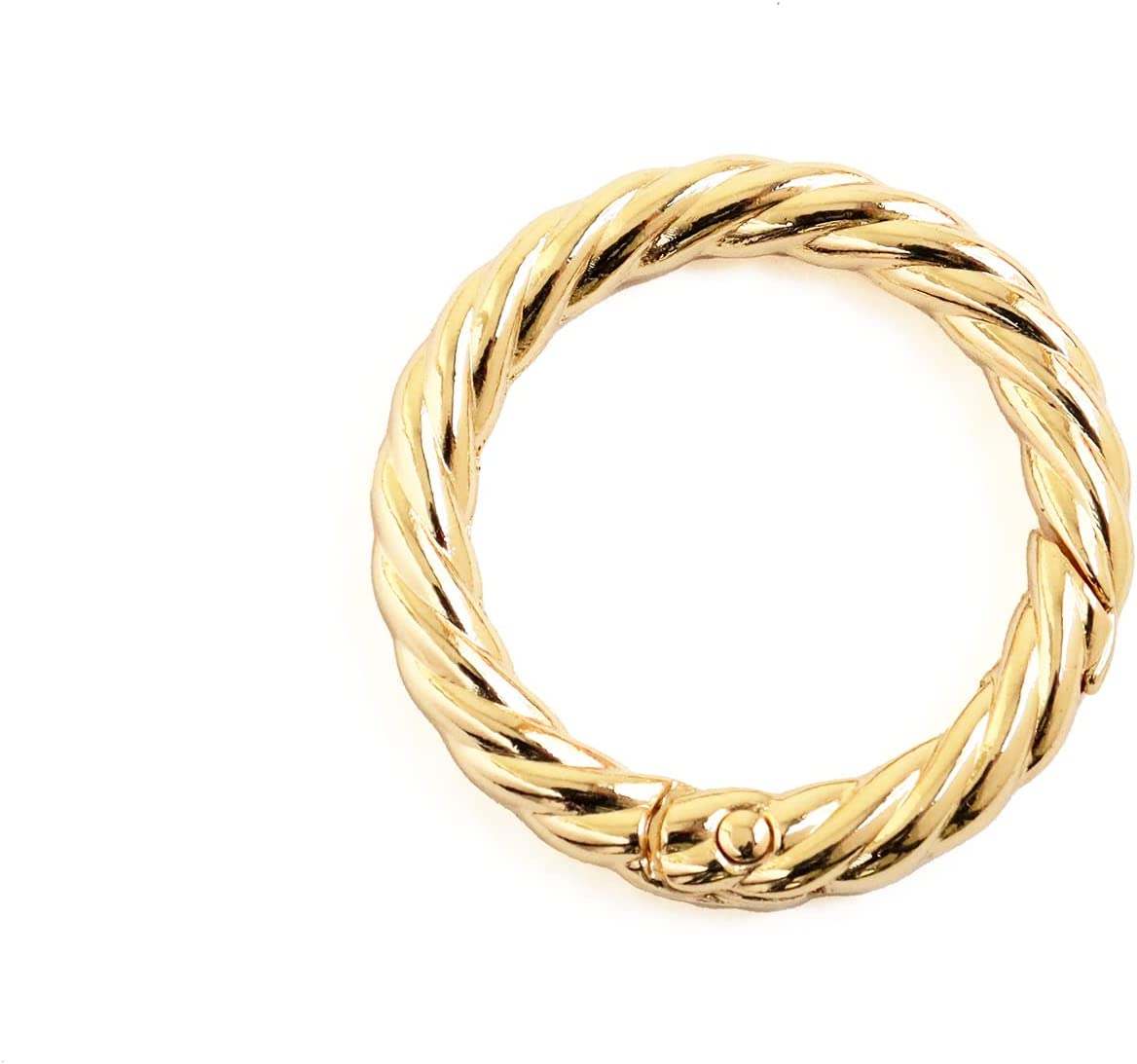 日本紐釦貿易 丸型縄目カラビナ 34mm 4個入 ゴールド S27-304-34G (ご注文単位1束)【直送品】