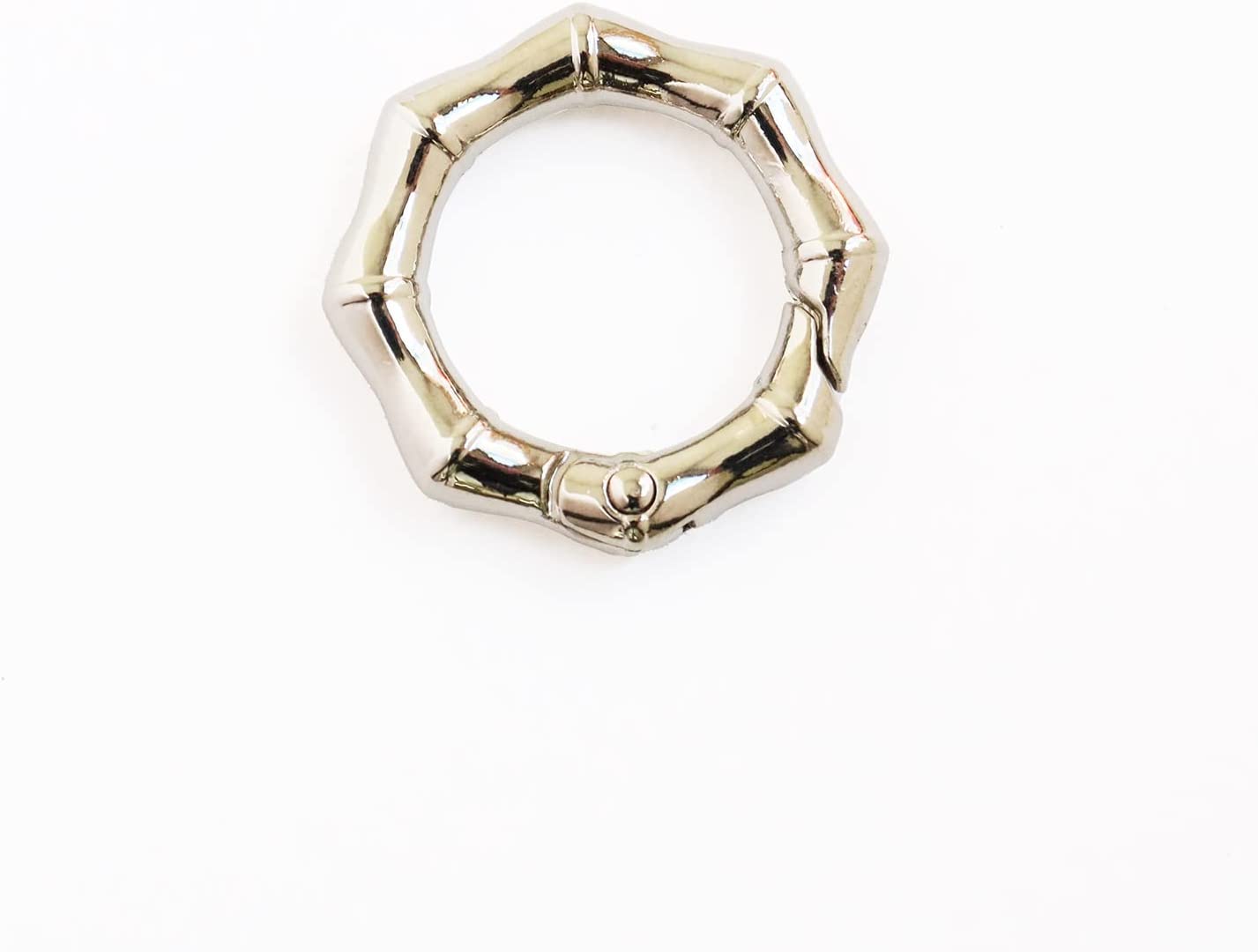 日本紐釦貿易 丸型竹節カラビナ 29mm 4個入 シルバー S27-305-29S (ご注文単位1束)【直送品】