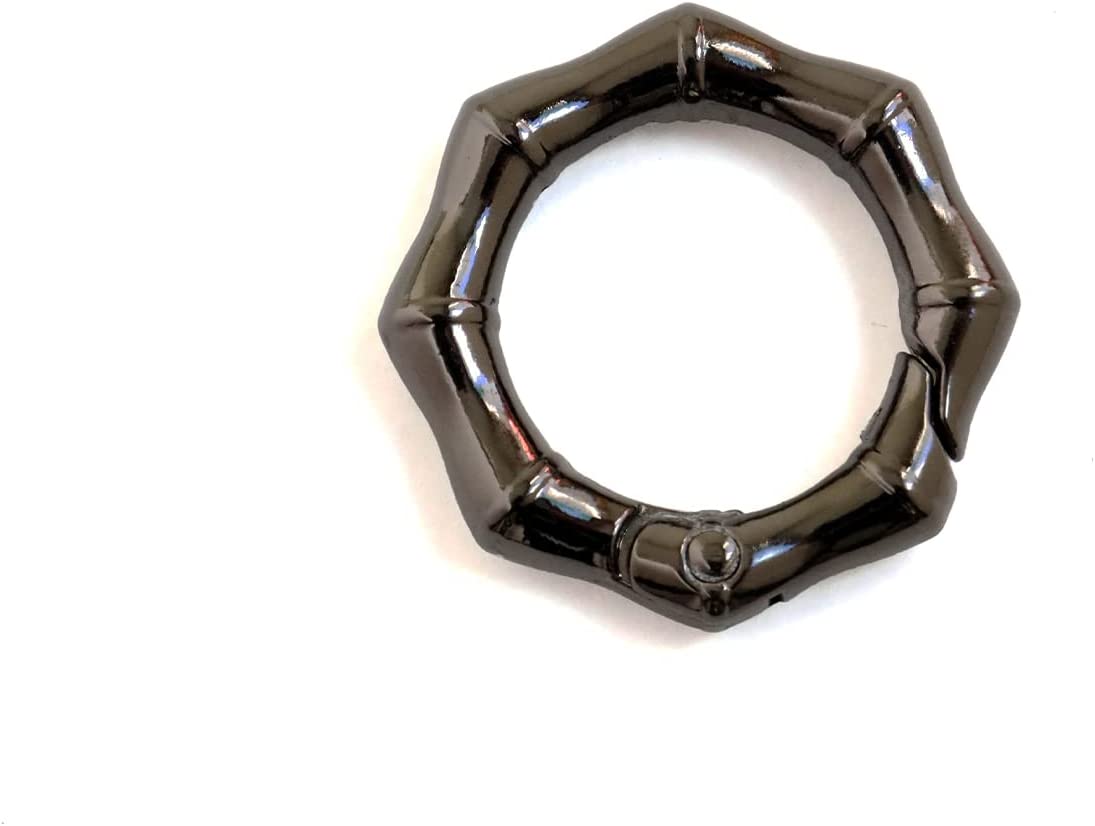 日本紐釦貿易 丸型竹節カラビナ 29mm 4個入 ブラックニッケル S27-305-29BN （ご注文単位1束）【直送品】