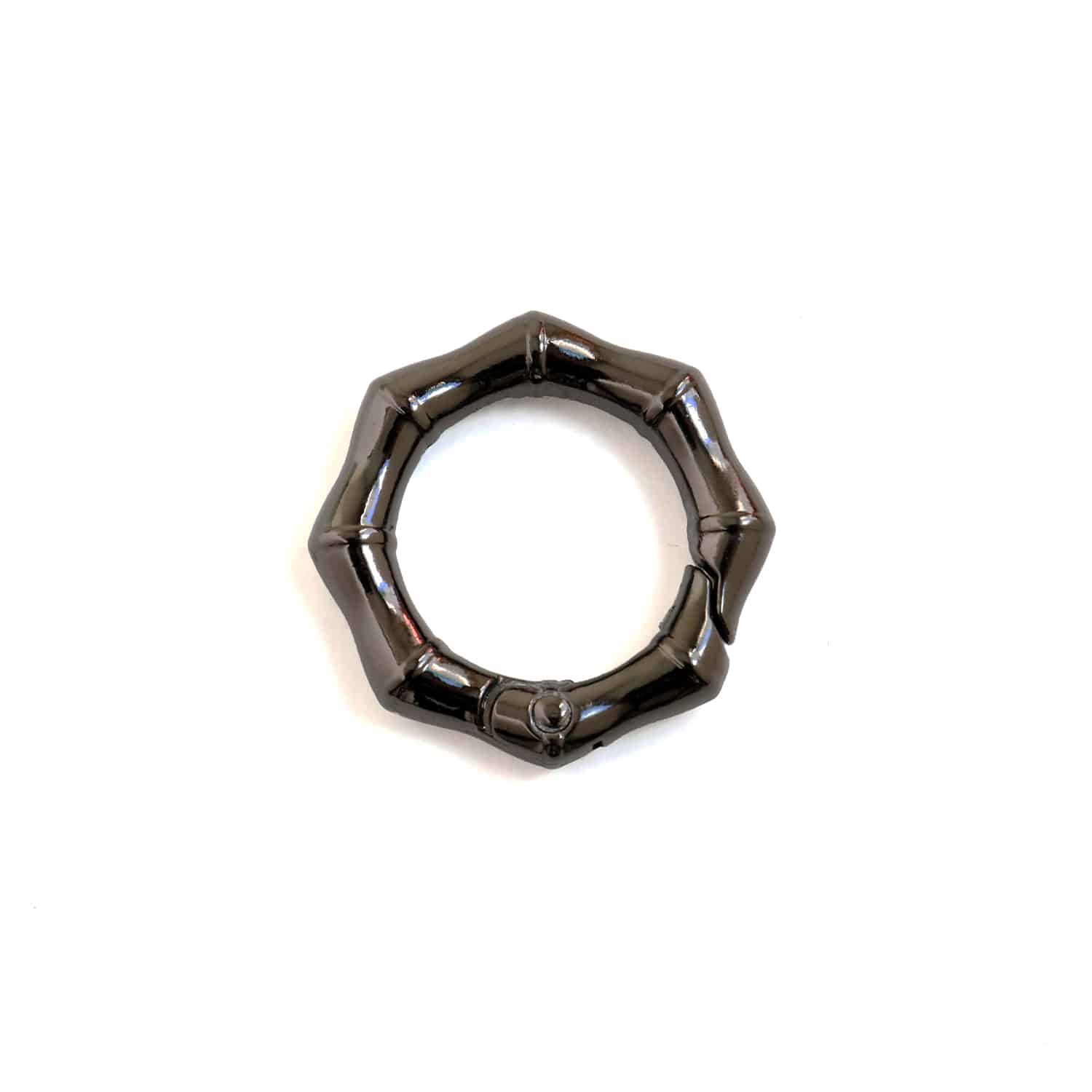 日本紐釦貿易 丸型竹節カラビナ 29mm 4個入 ブラックニッケル S27-305-29BN (ご注文単位1束)【直送品】