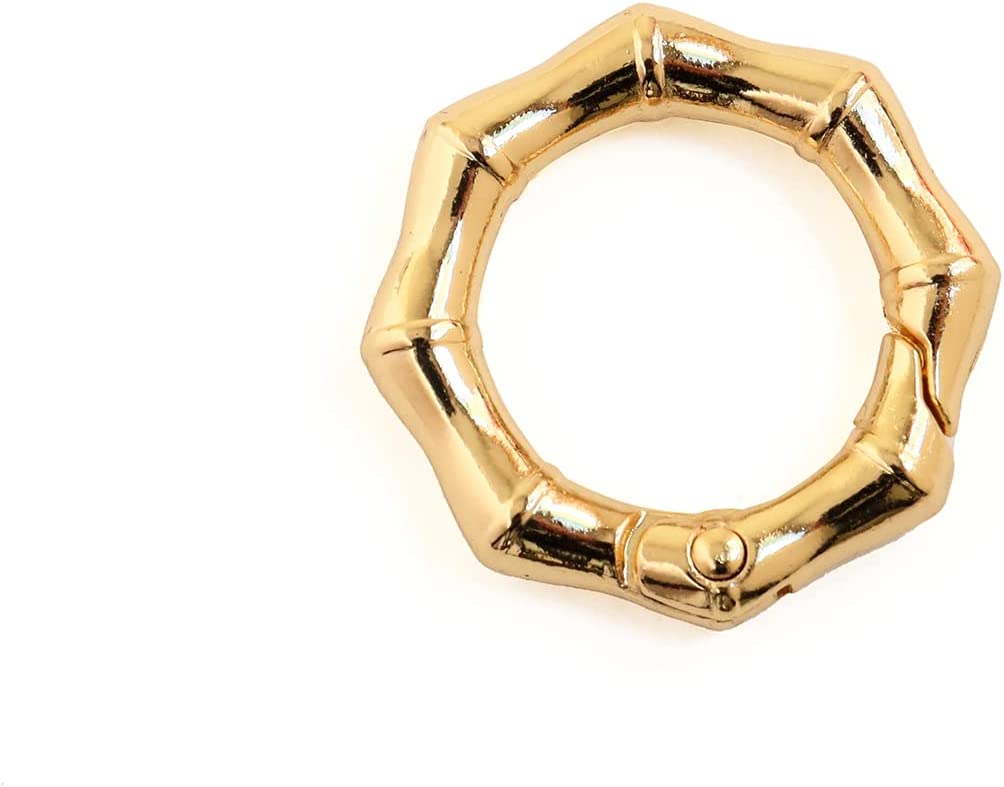 日本紐釦貿易 丸型竹節カラビナ 29mm 4個入 ゴールド S27-305-29G （ご注文単位1束）【直送品】