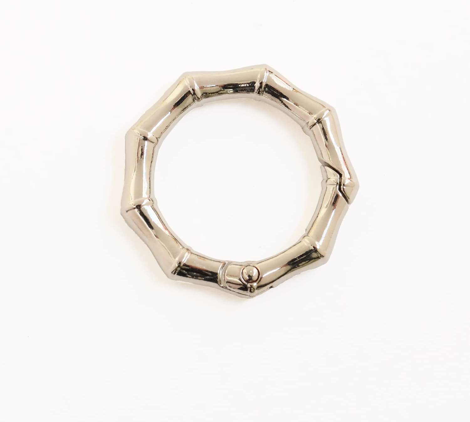 日本紐釦貿易 丸型竹節カラビナ 34mm 4個入 シルバー S27-305-34S （ご注文単位1束）【直送品】