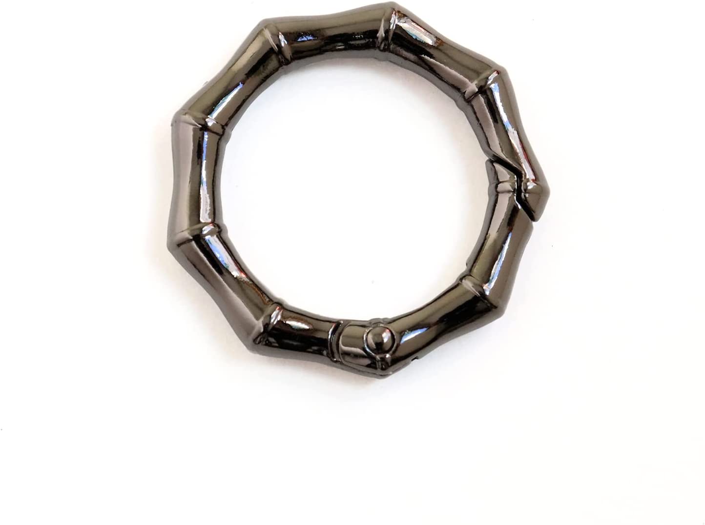 日本紐釦貿易 丸型竹節カラビナ 34mm 4個入 ブラックニッケル S27-305-34BN （ご注文単位1束）【直送品】