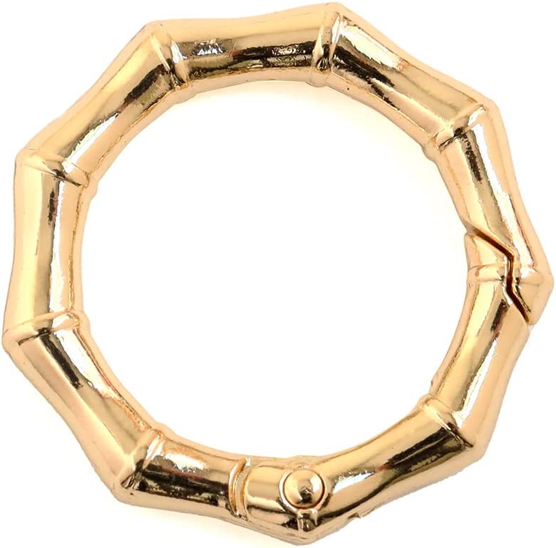 日本紐釦貿易 丸型竹節カラビナ 34mm 4個入 ゴールド S27-305-34G （ご注文単位1束）【直送品】