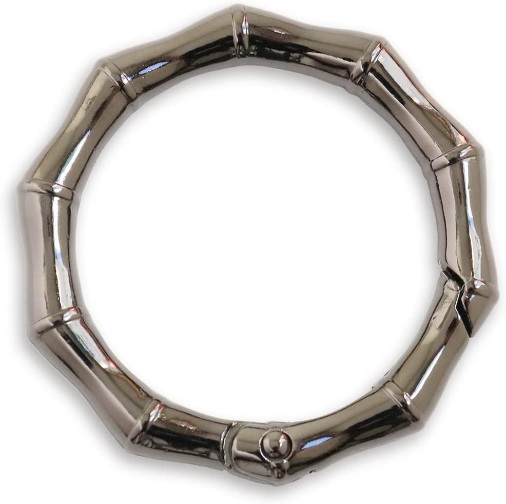 日本紐釦貿易 丸型竹節カラビナ 41mm 4個入 ブラックニッケル S27-305-41BN （ご注文単位1束）【直送品】