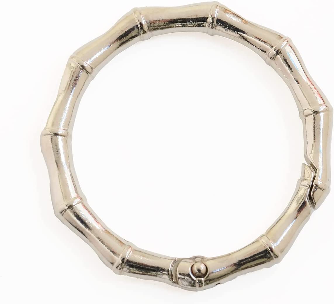 日本紐釦貿易 丸型竹節カラビナ 48mm 4個入 シルバー S27-305-48S （ご注文単位1束）【直送品】