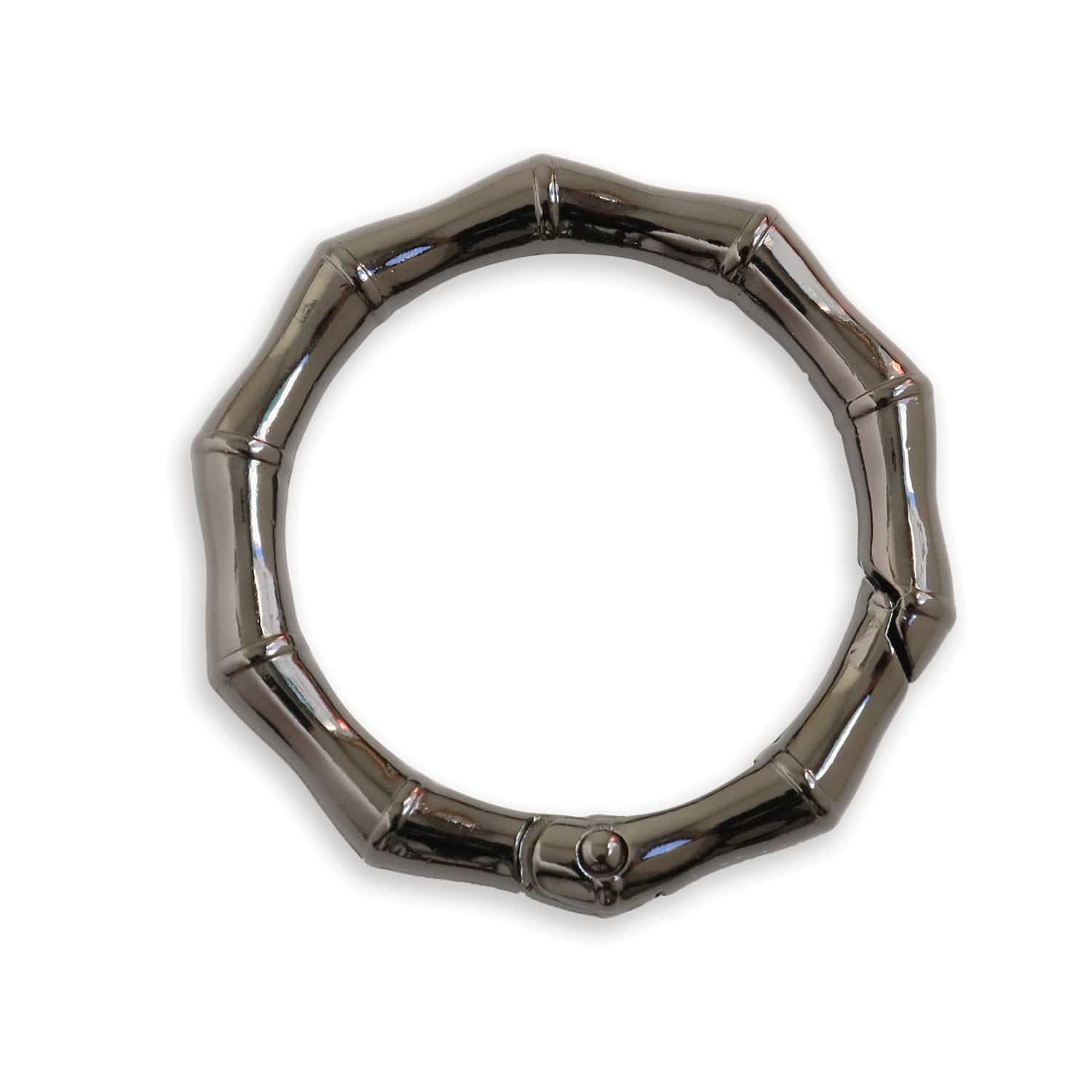 日本紐釦貿易 丸型竹節カラビナ 48mm 4個入 ブラックニッケル S27-305-48BN (ご注文単位1束)【直送品】