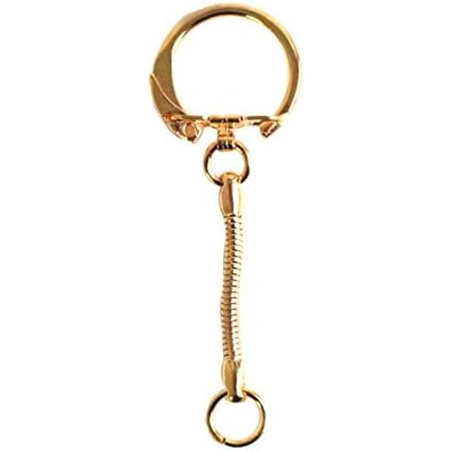 日本紐釦貿易 キーホルダー金具スネークタイプ 20個入り 全長6cm ゴールド KD7 (ご注文単位1束)【直送品】