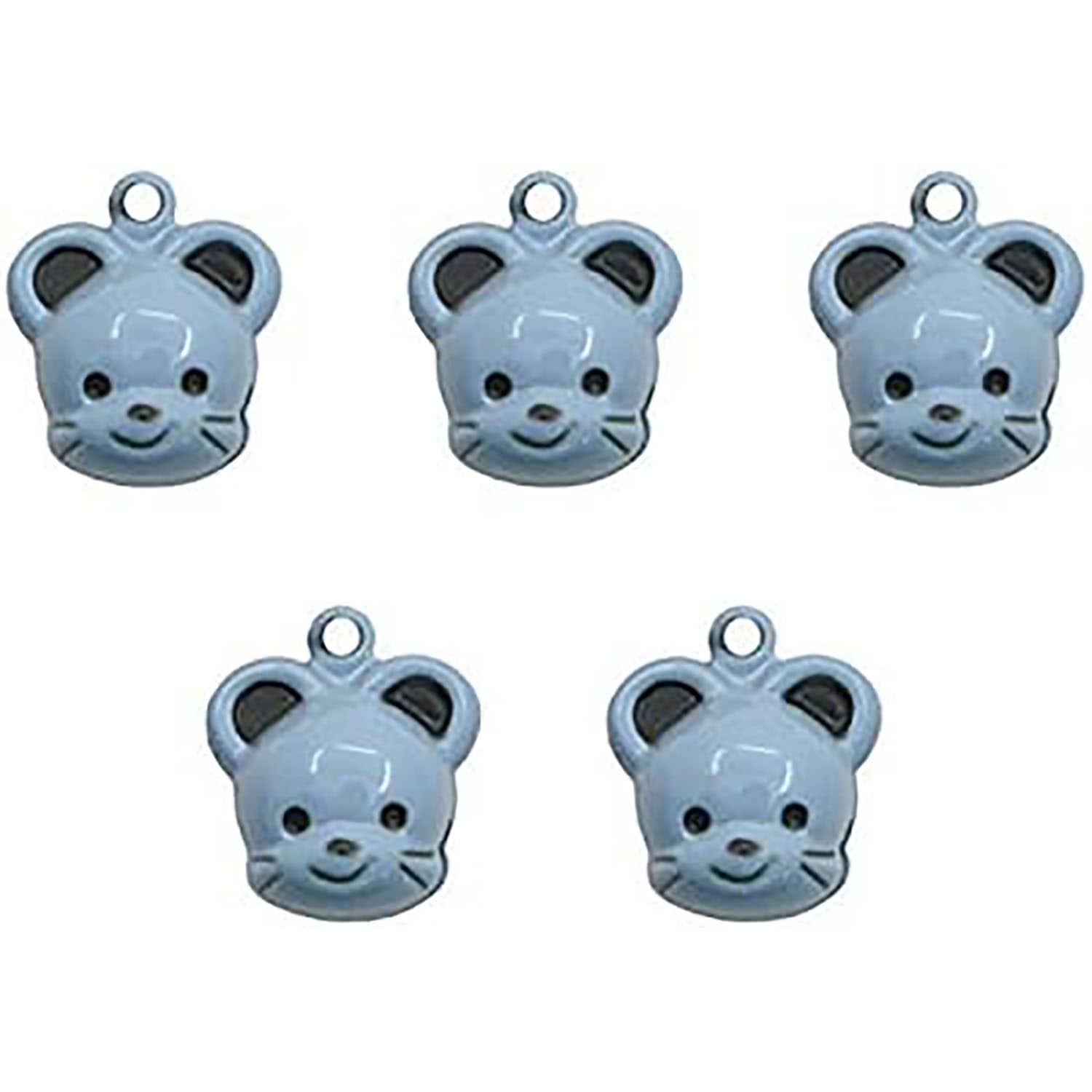 日本紐釦貿易 干支鈴 顔タイプ 5個入 ネズミ 約13mm CF60 （ご注文単位1束）【直送品】