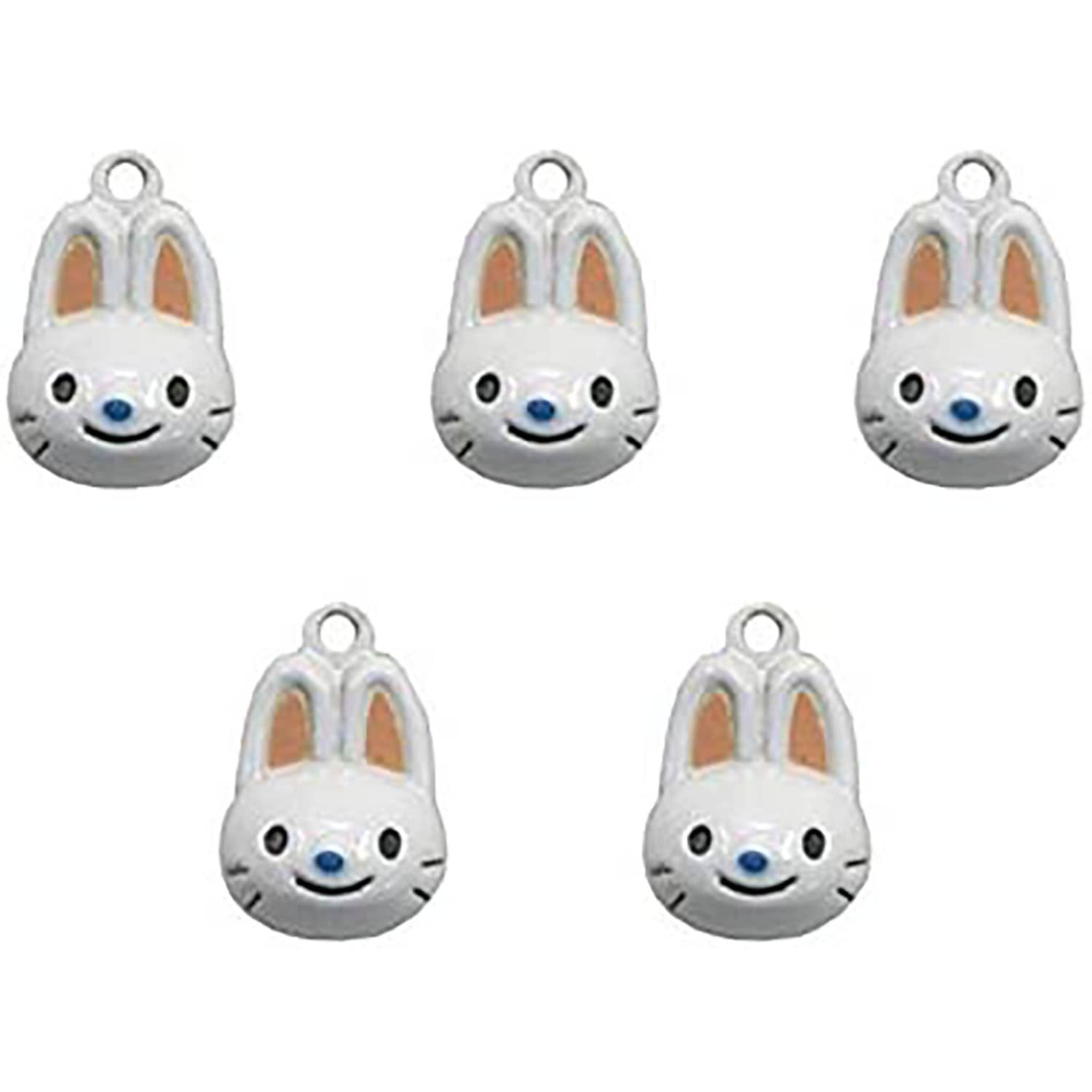 日本紐釦貿易 干支鈴 顔タイプ 5個入 ウサギ 約13mm CF63 （ご注文単位1束）【直送品】