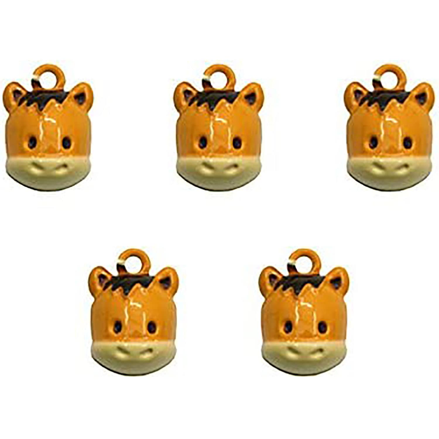 日本紐釦貿易 干支鈴 顔タイプ 5個入 ウマ 約13mm CF66 （ご注文単位1束）【直送品】