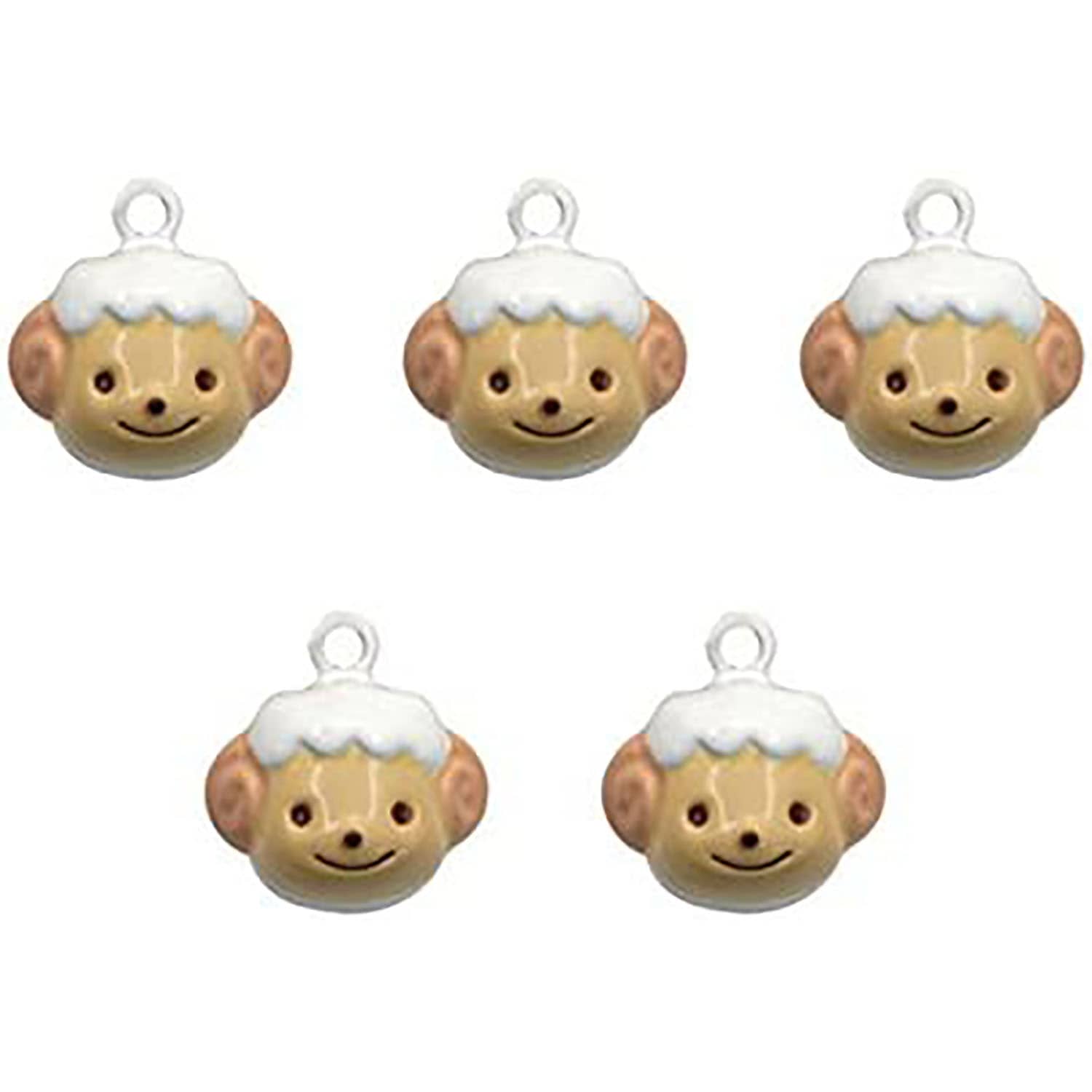 日本紐釦貿易 干支鈴 顔タイプ 5個入 ヒツジ 約13mm CF67 （ご注文単位1束）【直送品】