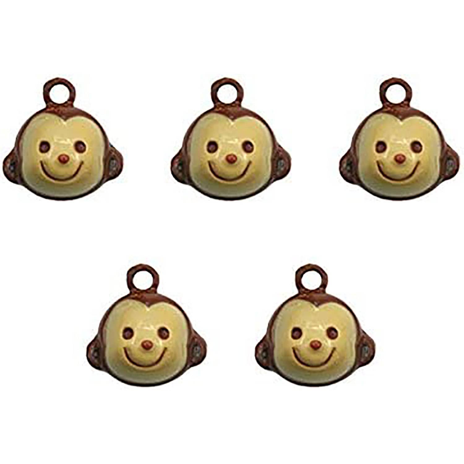 日本紐釦貿易 干支鈴 顔タイプ 5個入 サル 約13mm CF68 （ご注文単位1束）【直送品】