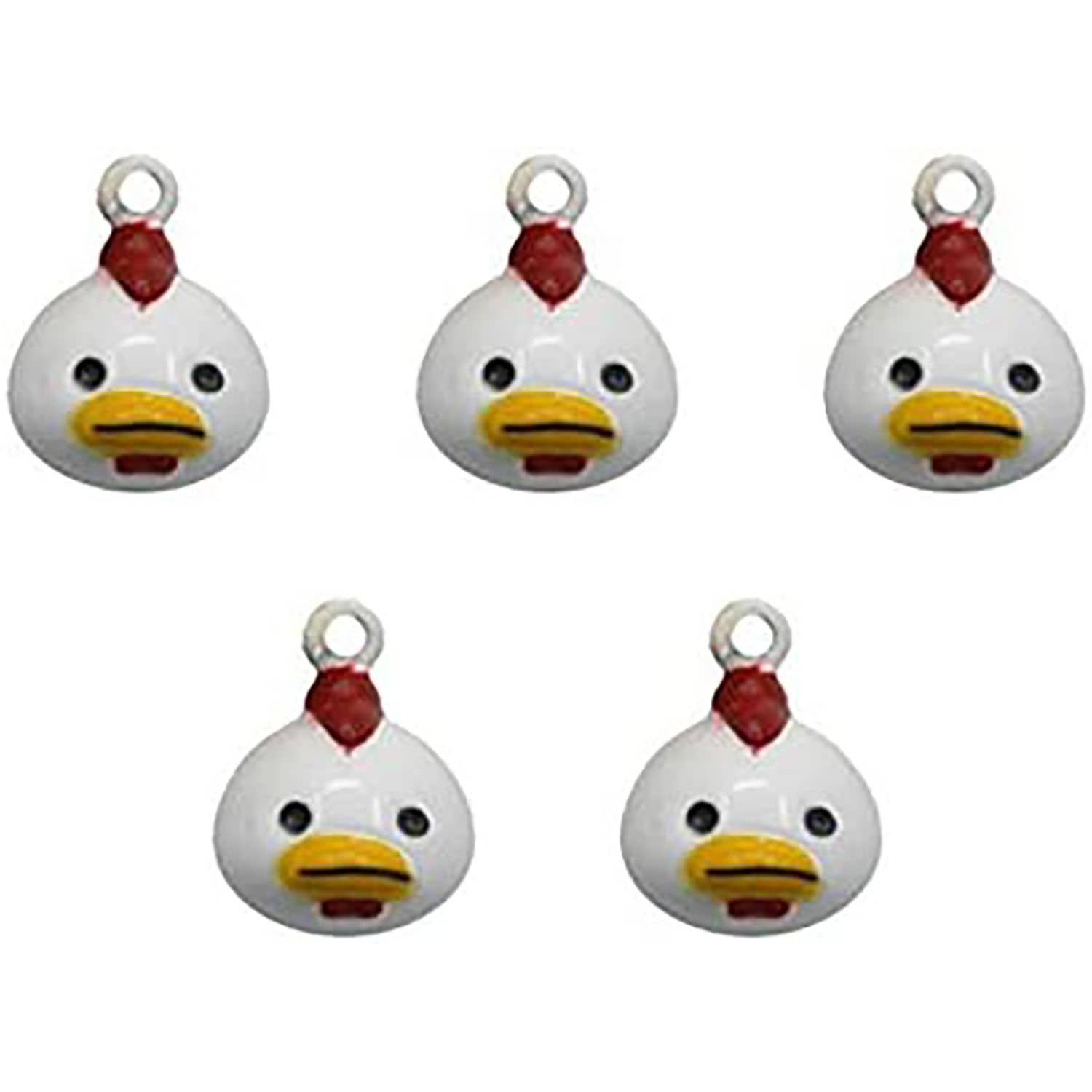 日本紐釦貿易 干支鈴 顔タイプ 5個入 トリ 約13mm CF69 （ご注文単位1束）【直送品】