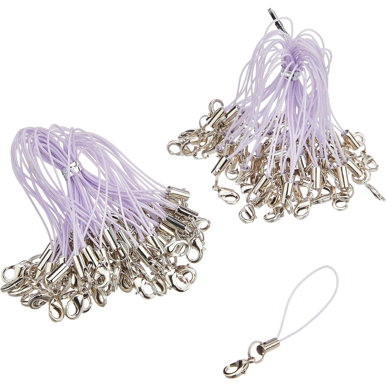 日本紐釦貿易 カン付ナスカンストラップ 100本入 紫 KD168-100 (ご注文単位1束)【直送品】