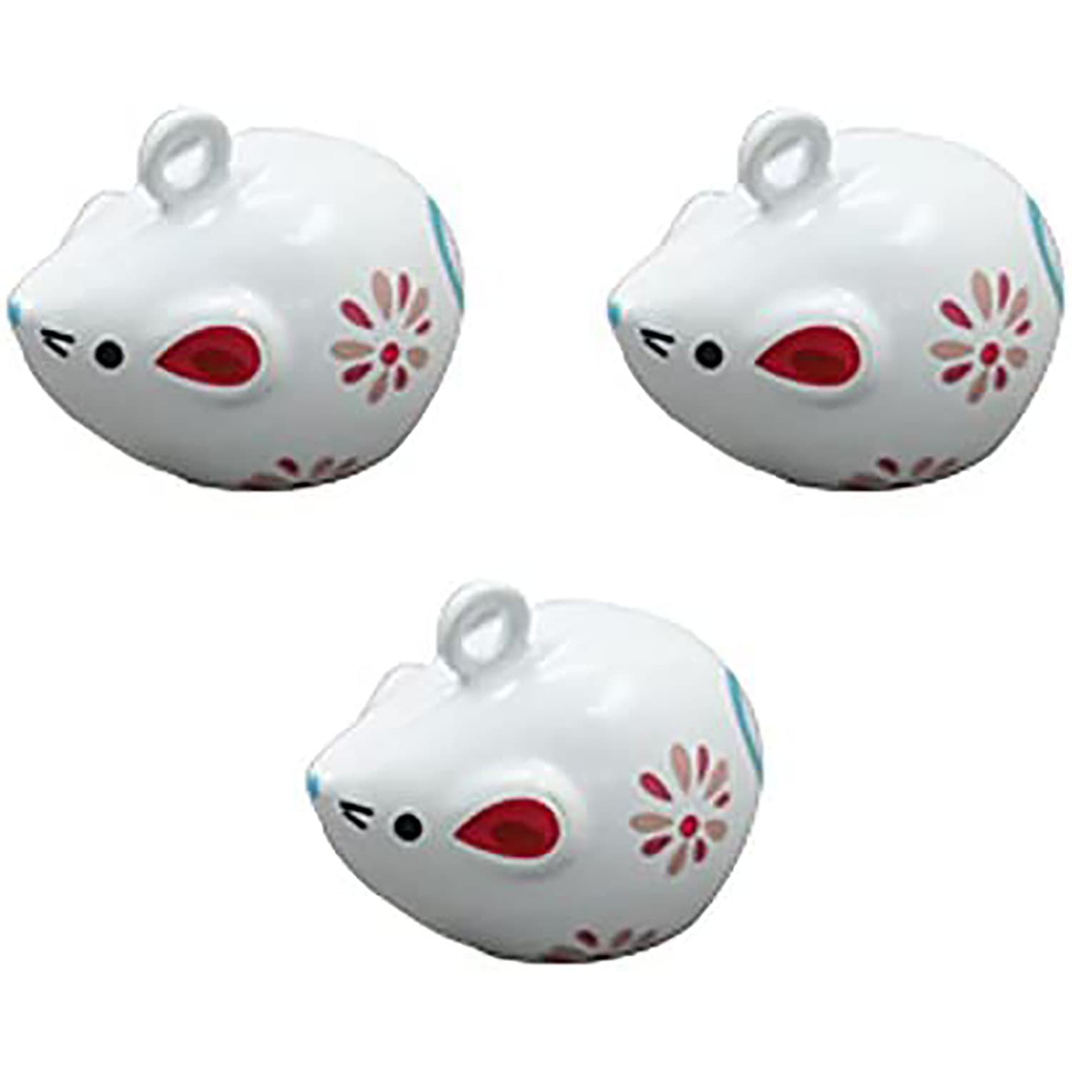 日本紐釦貿易 干支鈴 全身タイプ 3個入 ネズミ 約W23×H20mm CF80 （ご注文単位1束）【直送品】