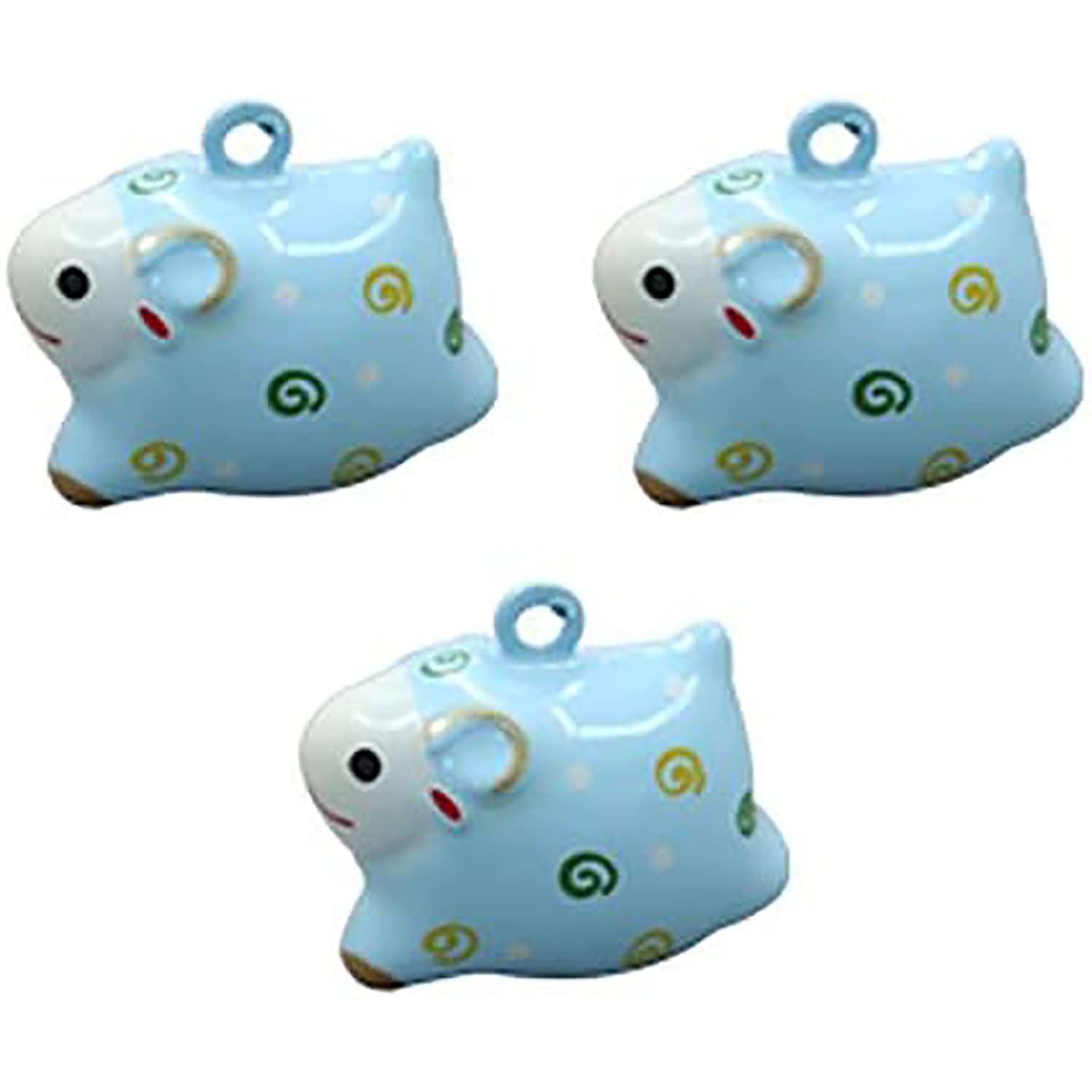 日本紐釦貿易 干支鈴 全身タイプ 3個入 ヒツジ 約W23×H20mm CF87 （ご注文単位1束）【直送品】