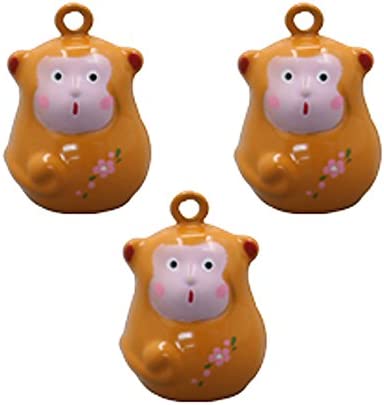 日本紐釦貿易 干支鈴 全身タイプ 3個入 サル 約W23×H20mm CF88 （ご注文単位1束）【直送品】