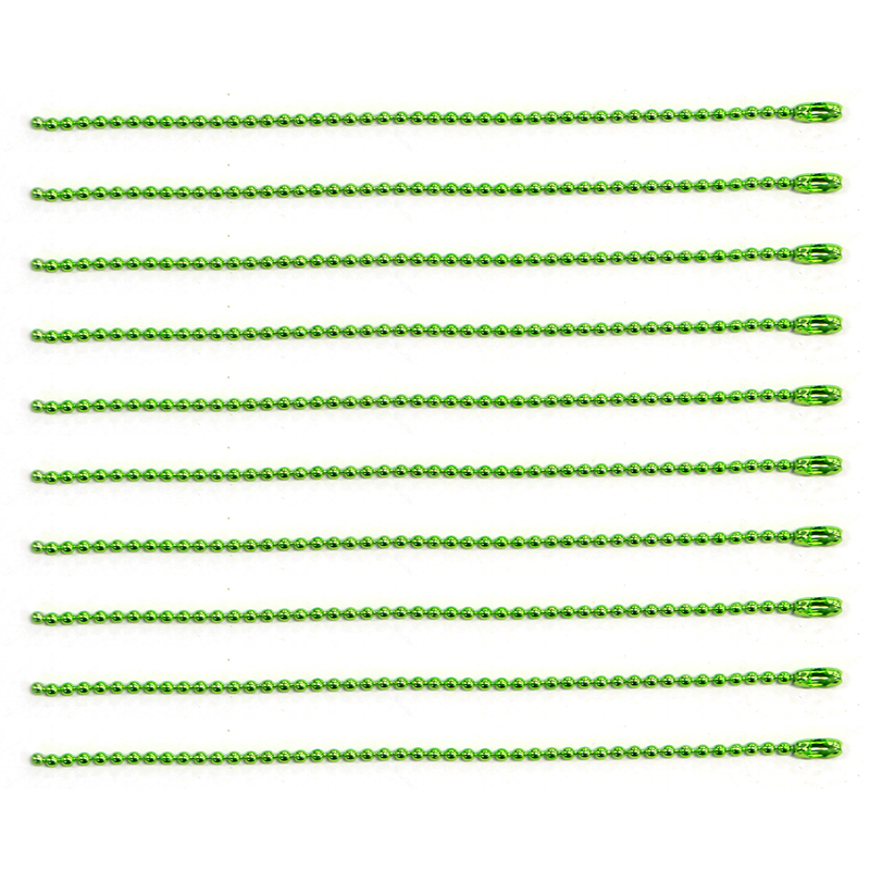 日本紐釦貿易(Nippon Chuko) カラーボールチェーン 1.5mm×10cm 10本入 グリーン NS289 1袋(ご注文単位1袋)【直送品】