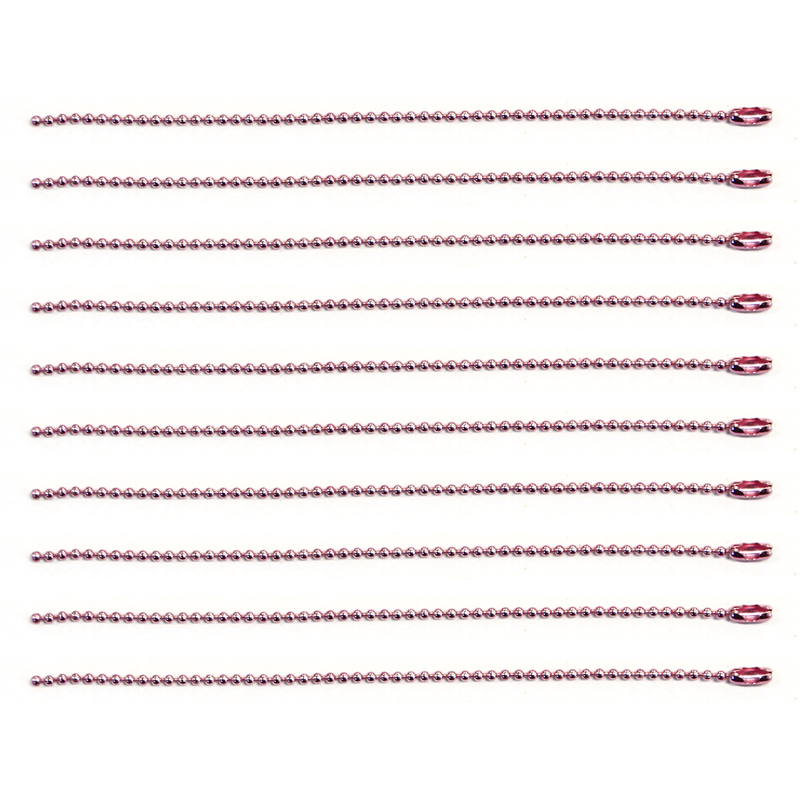 日本紐釦貿易(Nippon Chuko) カラーボールチェーン 1.5mm×10cm 10本入 ピンク NS293 1袋(ご注文単位1袋)【直送品】