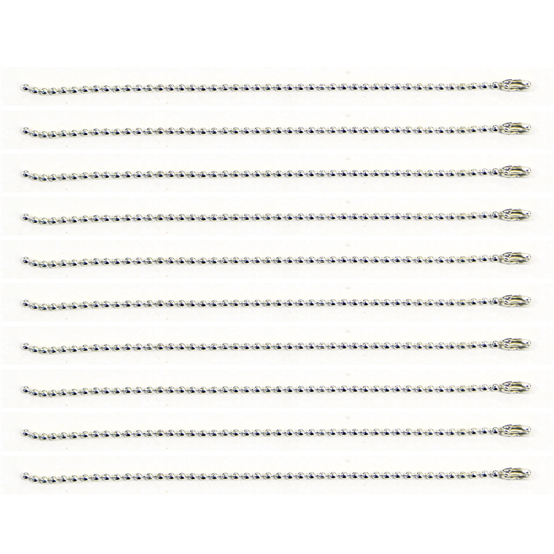 日本紐釦貿易(Nippon Chuko) カラーボールチェーン 1.5mm×10cm 10本入 シルバー NS296 1袋(ご注文単位1袋)【直送品】