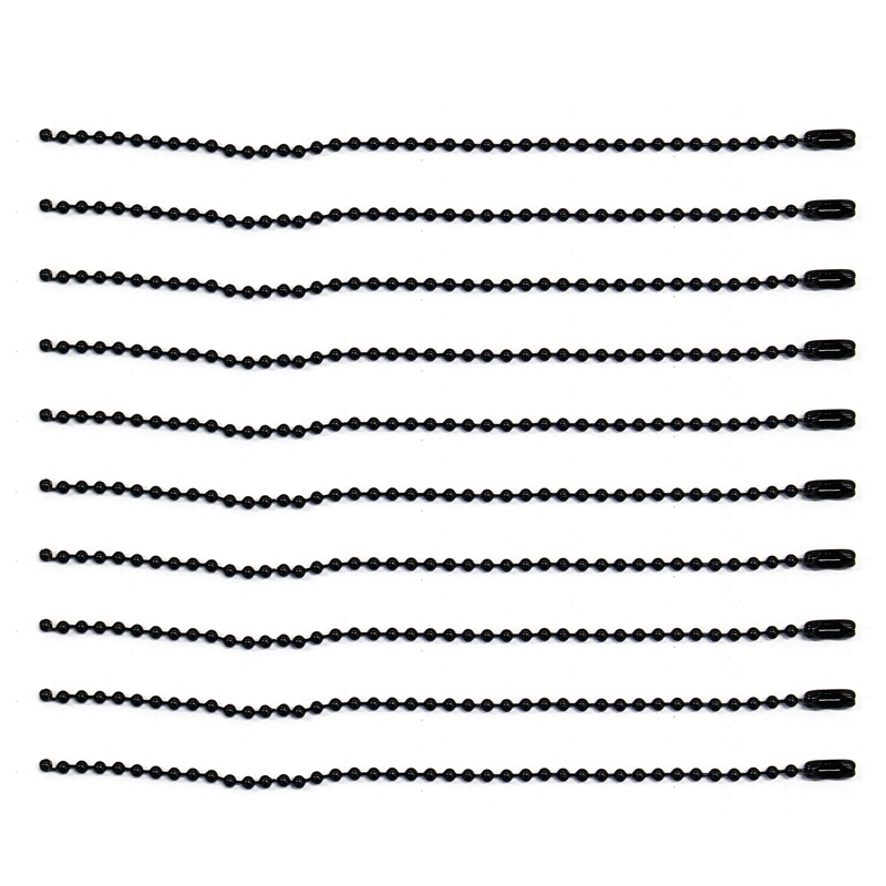 日本紐釦貿易(Nippon Chuko) カラーボールチェーン 2.4mm×15cm 10本入 ブラック NS297 1袋(ご注文単位1袋)【直送品】
