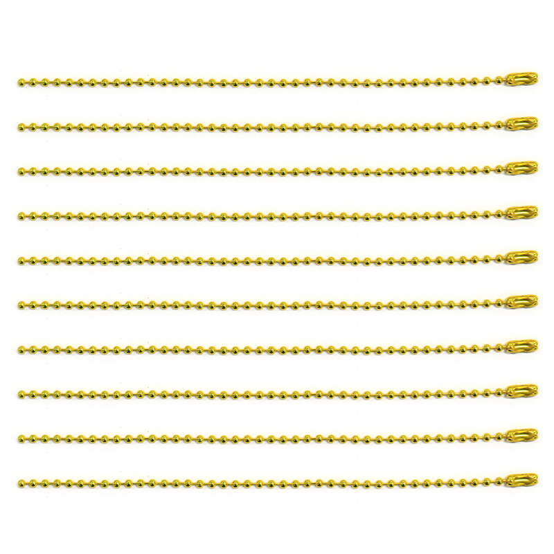 日本紐釦貿易(Nippon Chuko) カラーボールチェーン 2.4mm×15cm 10本入 イエロー NS299 1袋(ご注文単位1袋)【直送品】